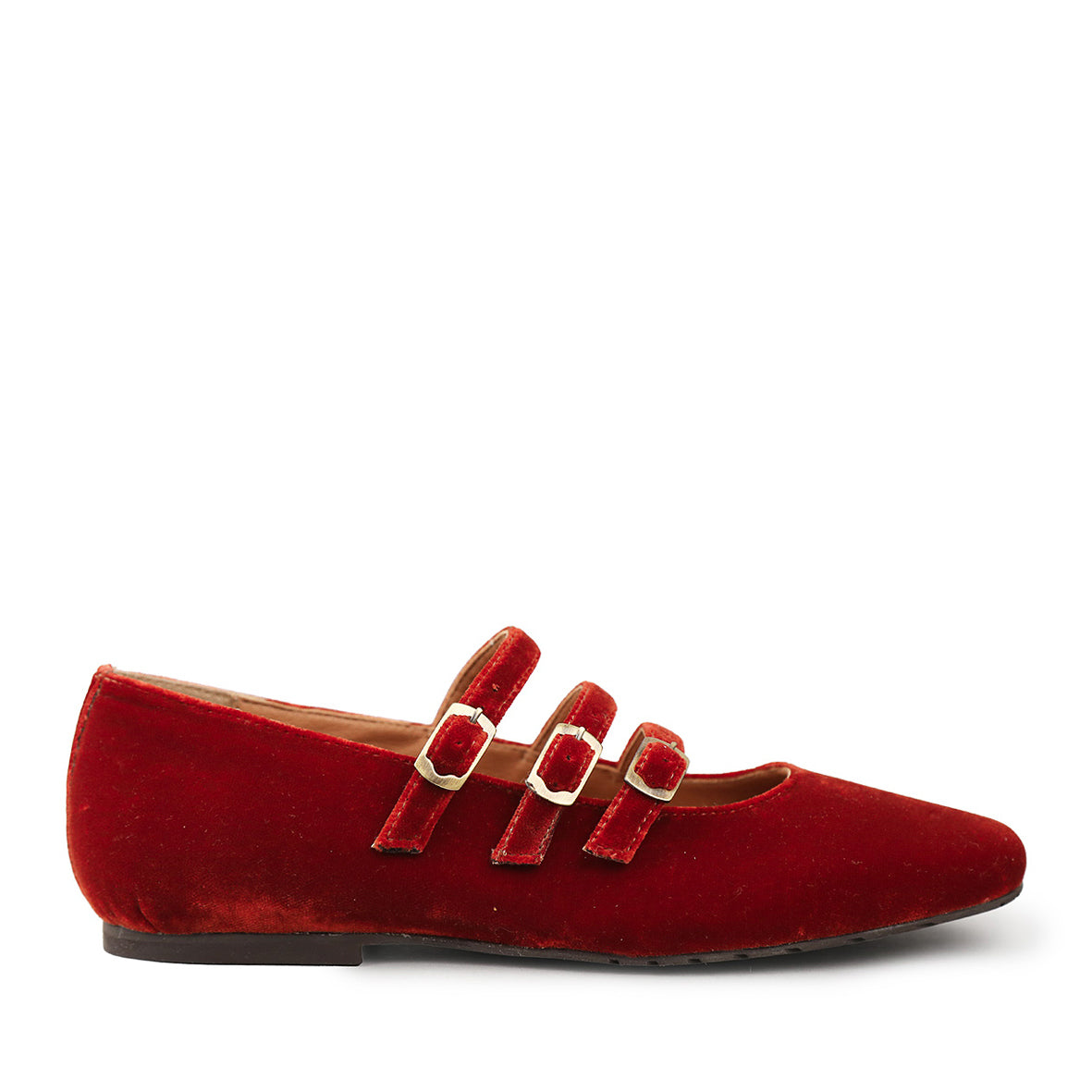 Ilo Velvet Burnt Orange Flat Shoe by Esska Shoes Ltd