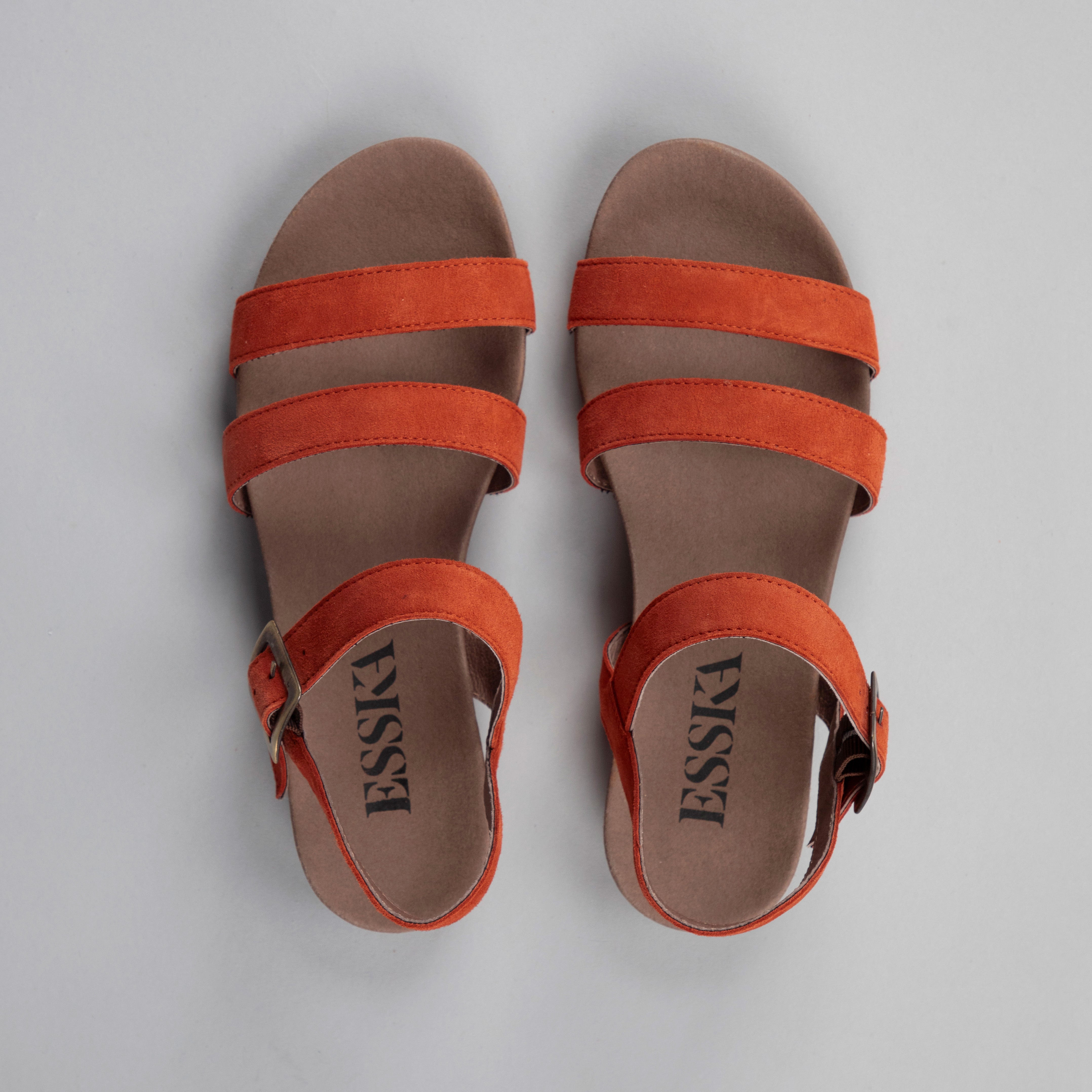 Ilona Rust Flat Sandal by Esska