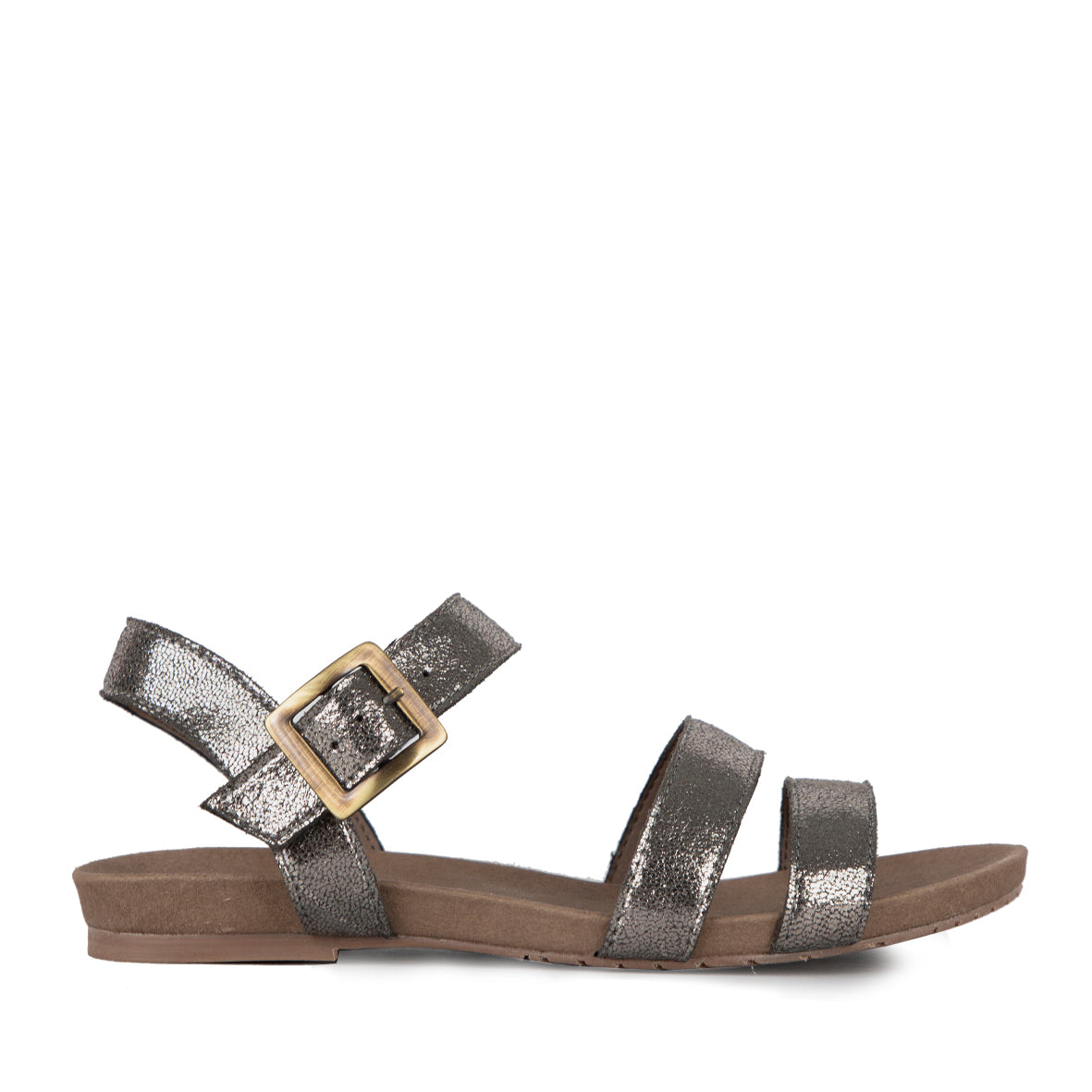 Ilona Vegan Anthracite Flat Sandal by Esska