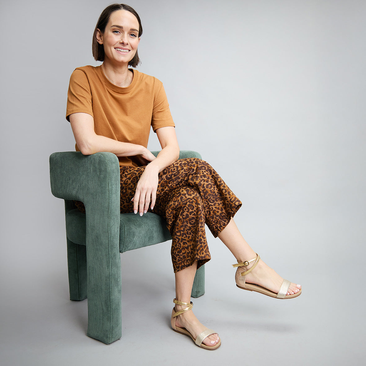 India Vegan Metallic Trio Flat Sandal by Esska