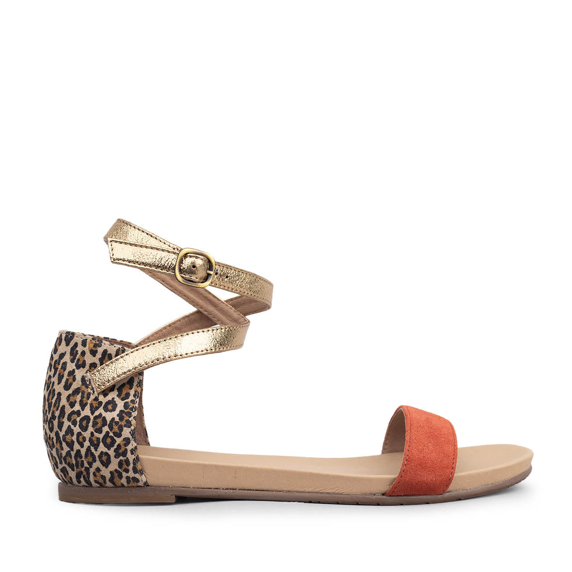 India Rust Flat Sandal by Esska