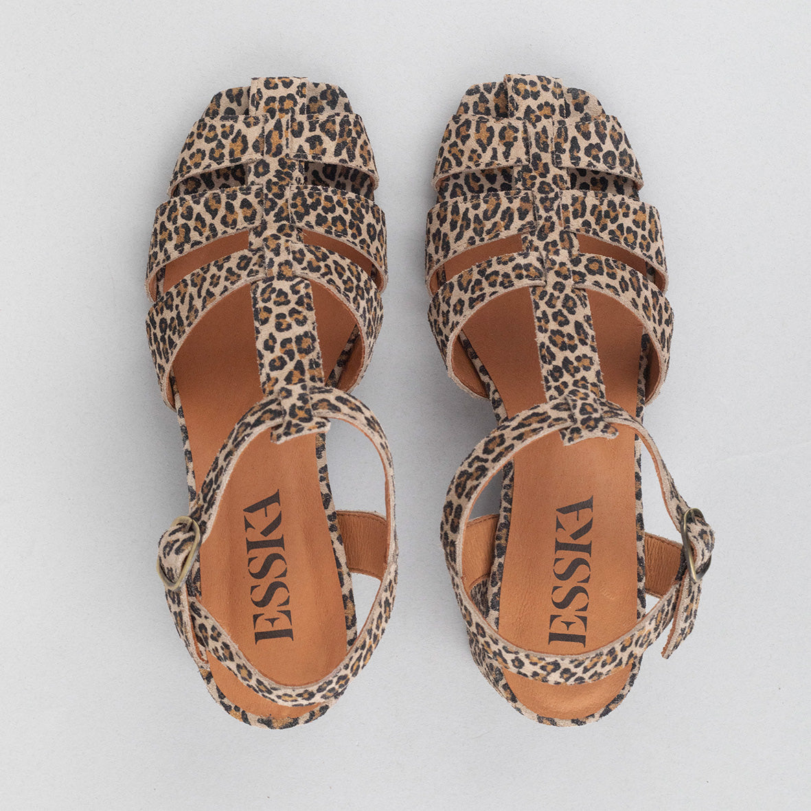 Jenny Leopard Mid Sandal by Esska