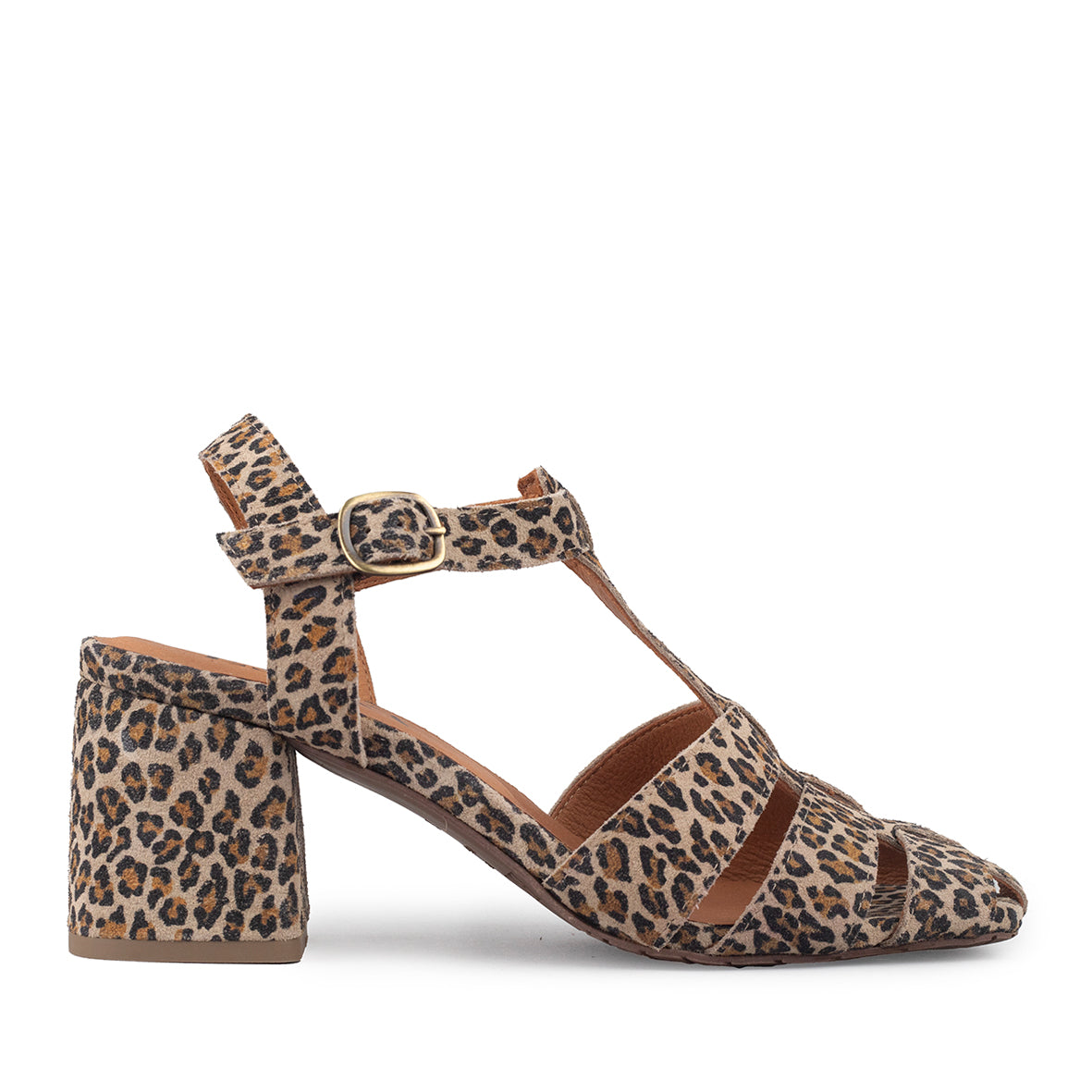 Jenny Leopard Mid Sandal by Esska