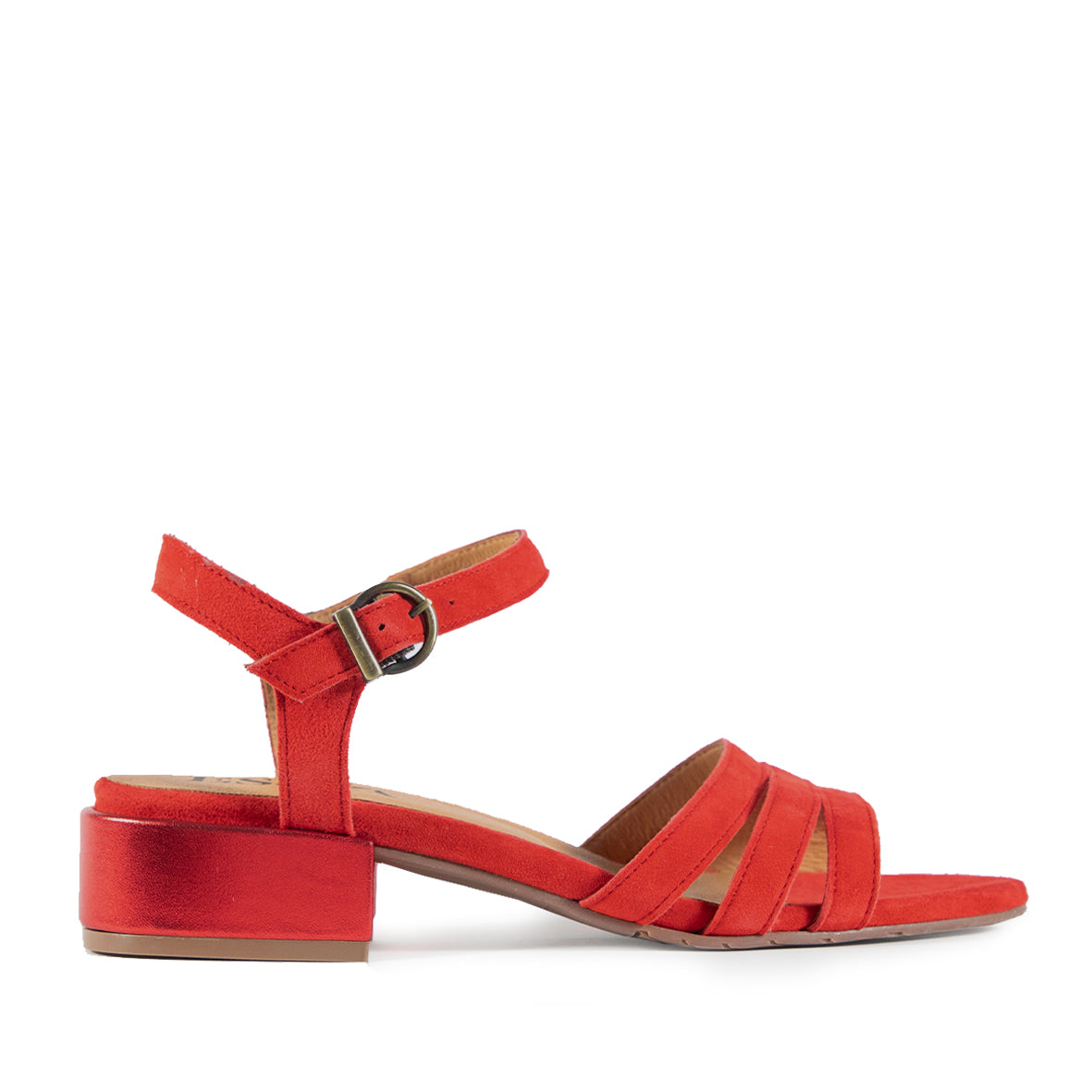 Jesse WIDE Red Low Sandal by Esska