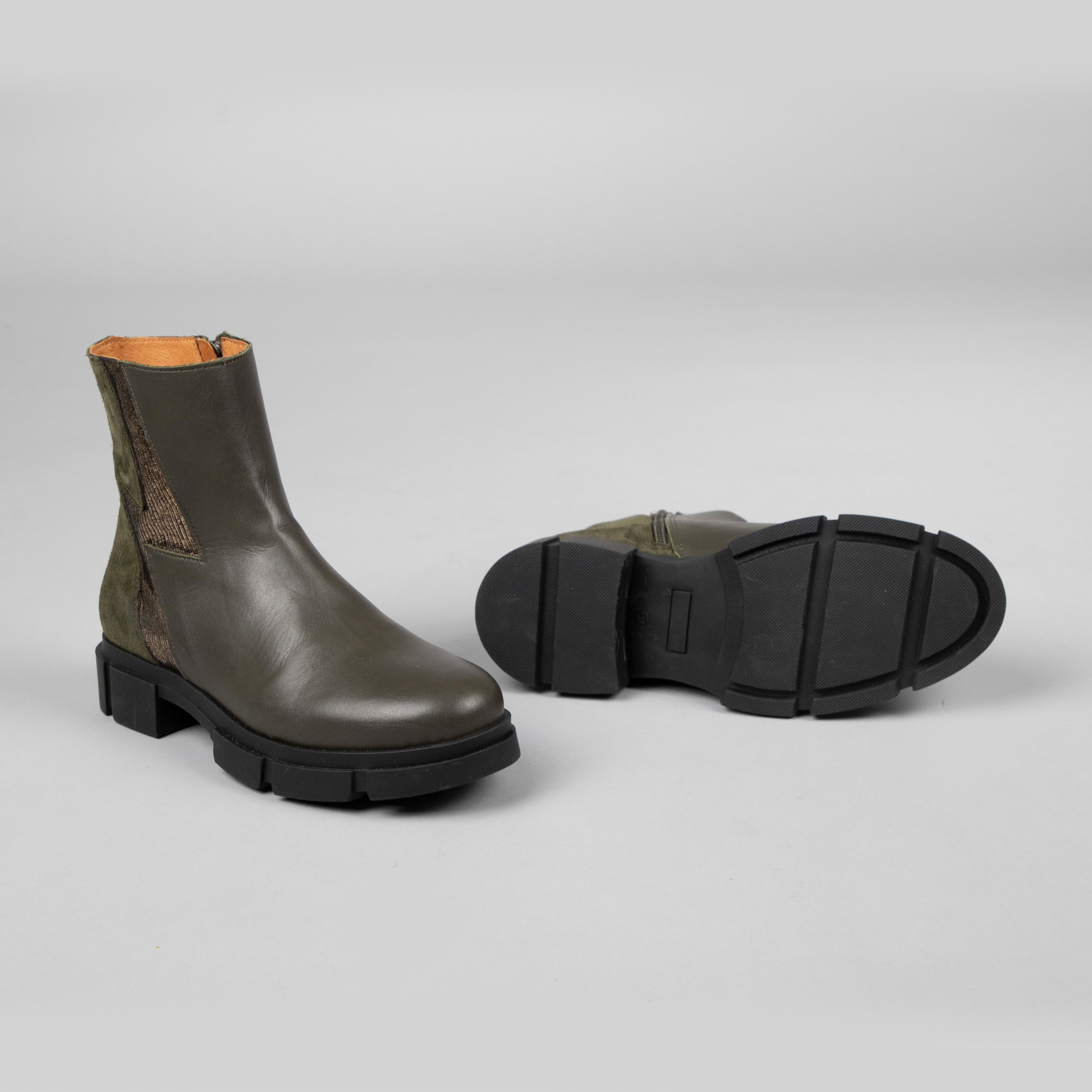 Jump Khaki Flat Boot by Esska
