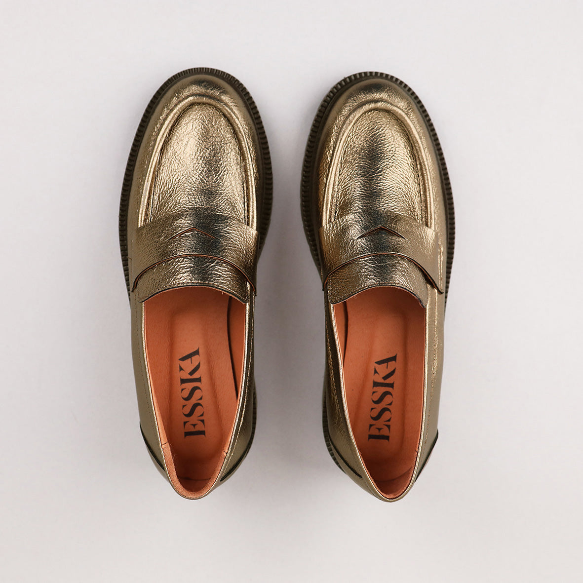 Kath Metallic Smoke Flat Shoe by Esska Shoes Ltd