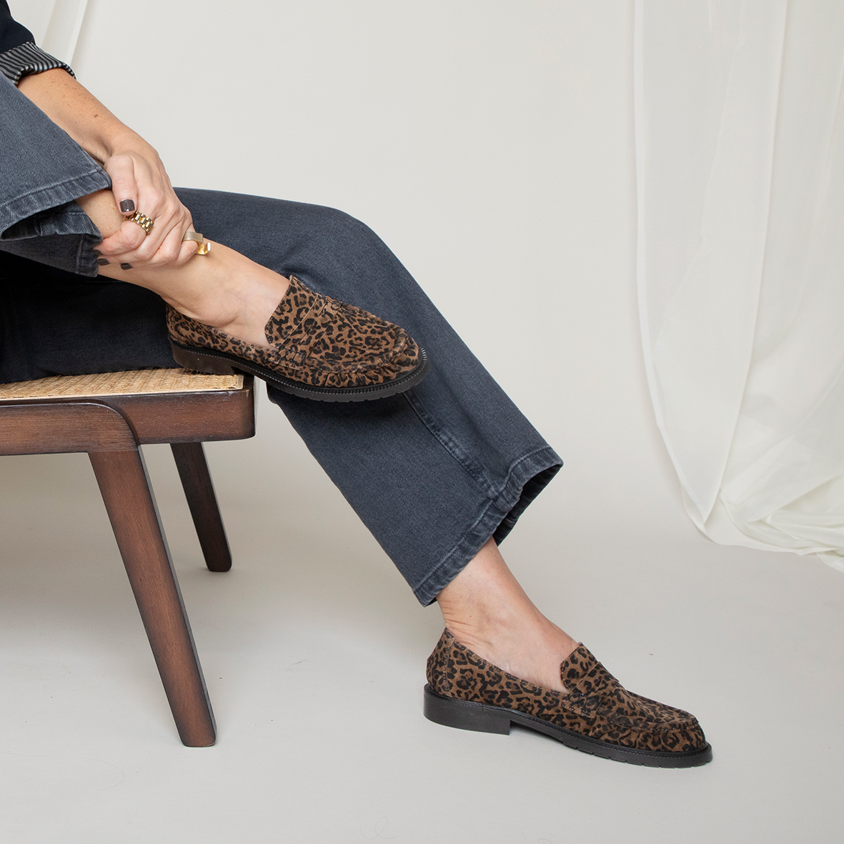 Katherine Leopard Flat Shoe by Esska