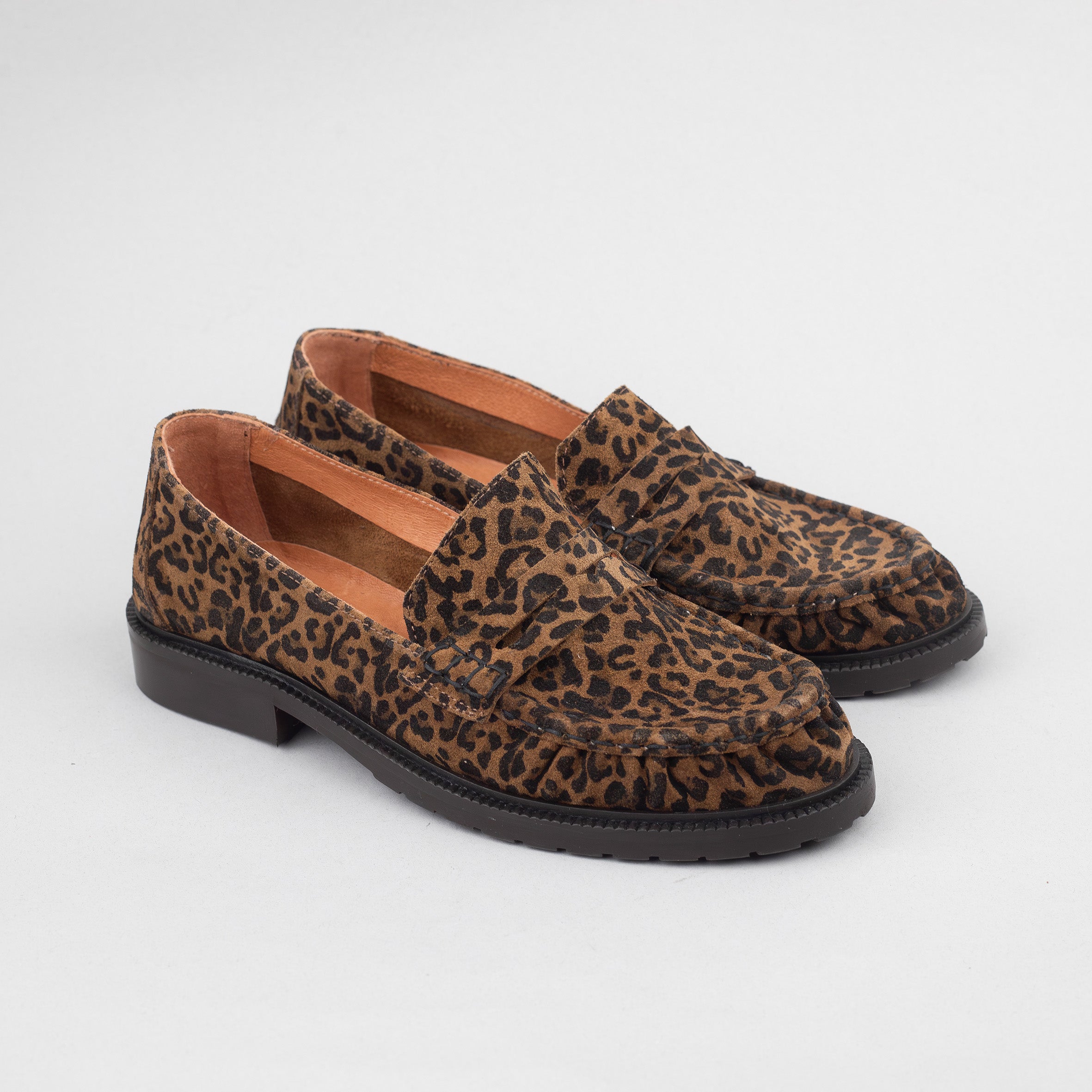 Katherine Leopard Flat Shoe by Esska