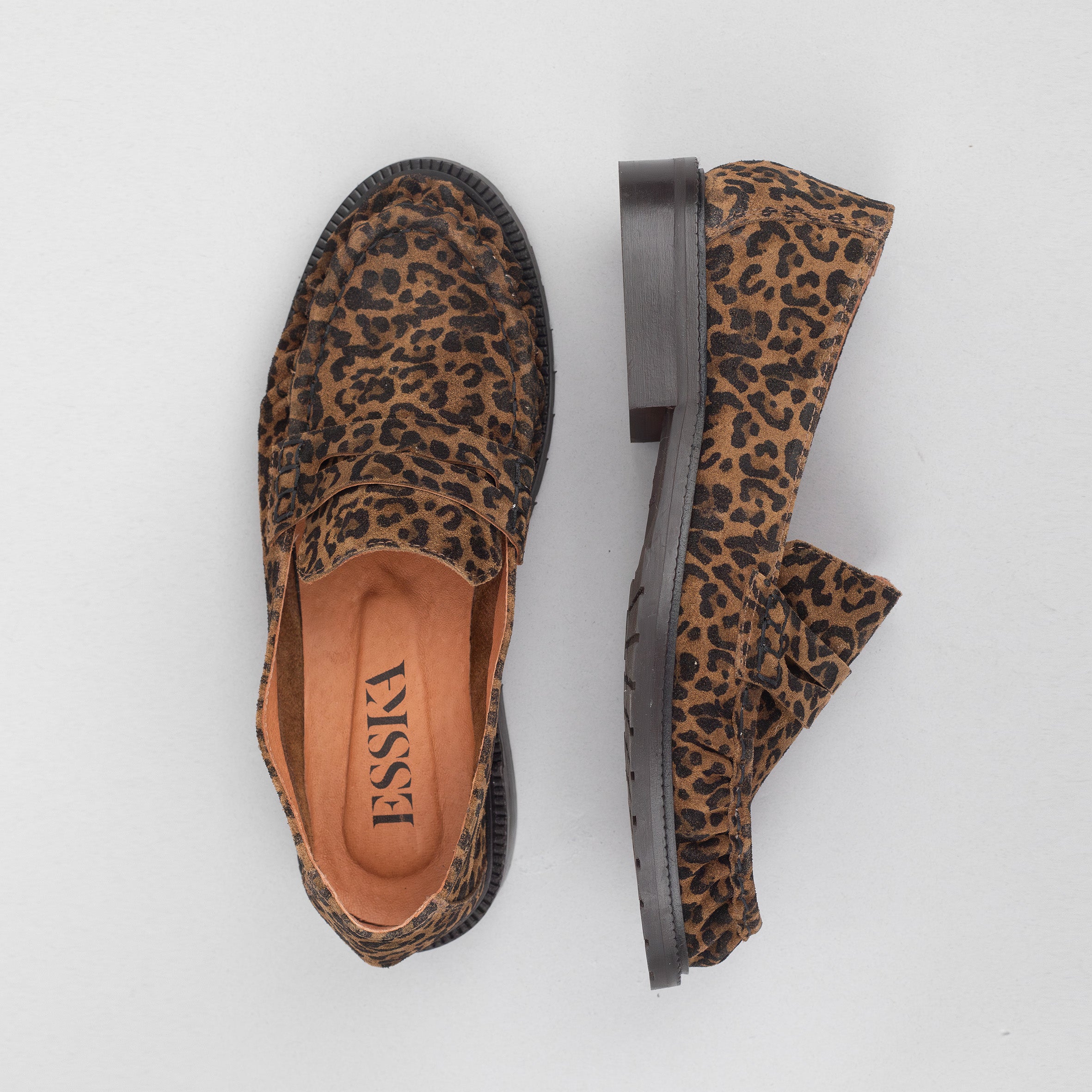 Katherine Leopard Flat Shoe by Esska