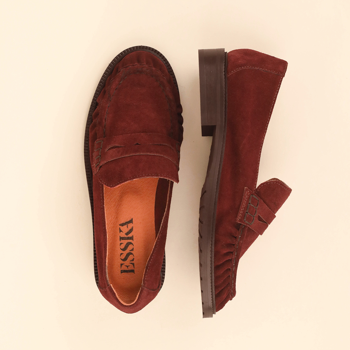 Katherine WIDE Rust Flat Shoe by Esska