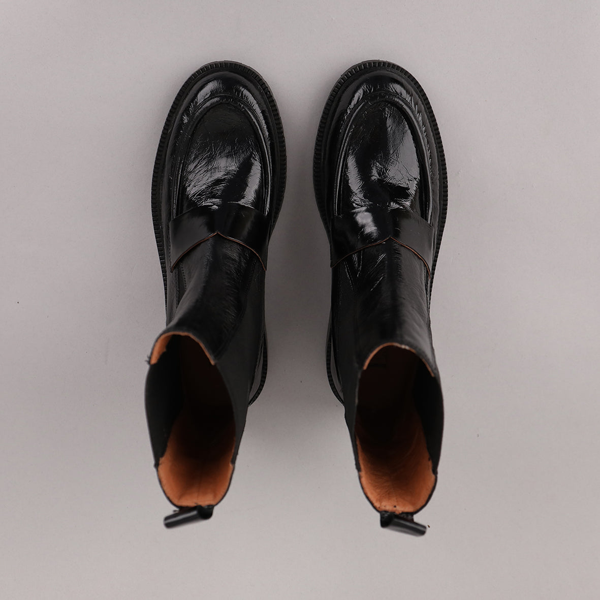 Kayan Patent Black Flat Boot by Esska Shoes Ltd