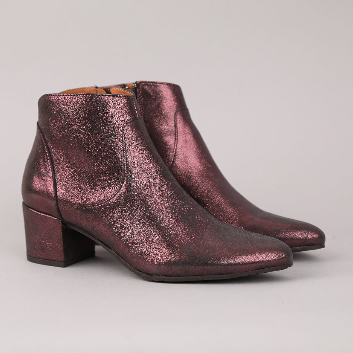 Kiana Metallic Burgundy Low Boot by Esska