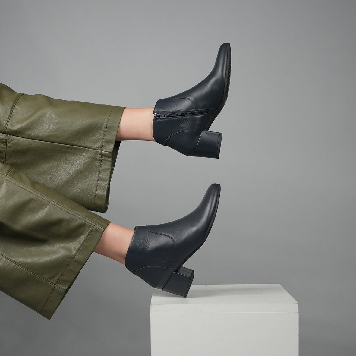 Kiana Navy Low Boot by Esska
