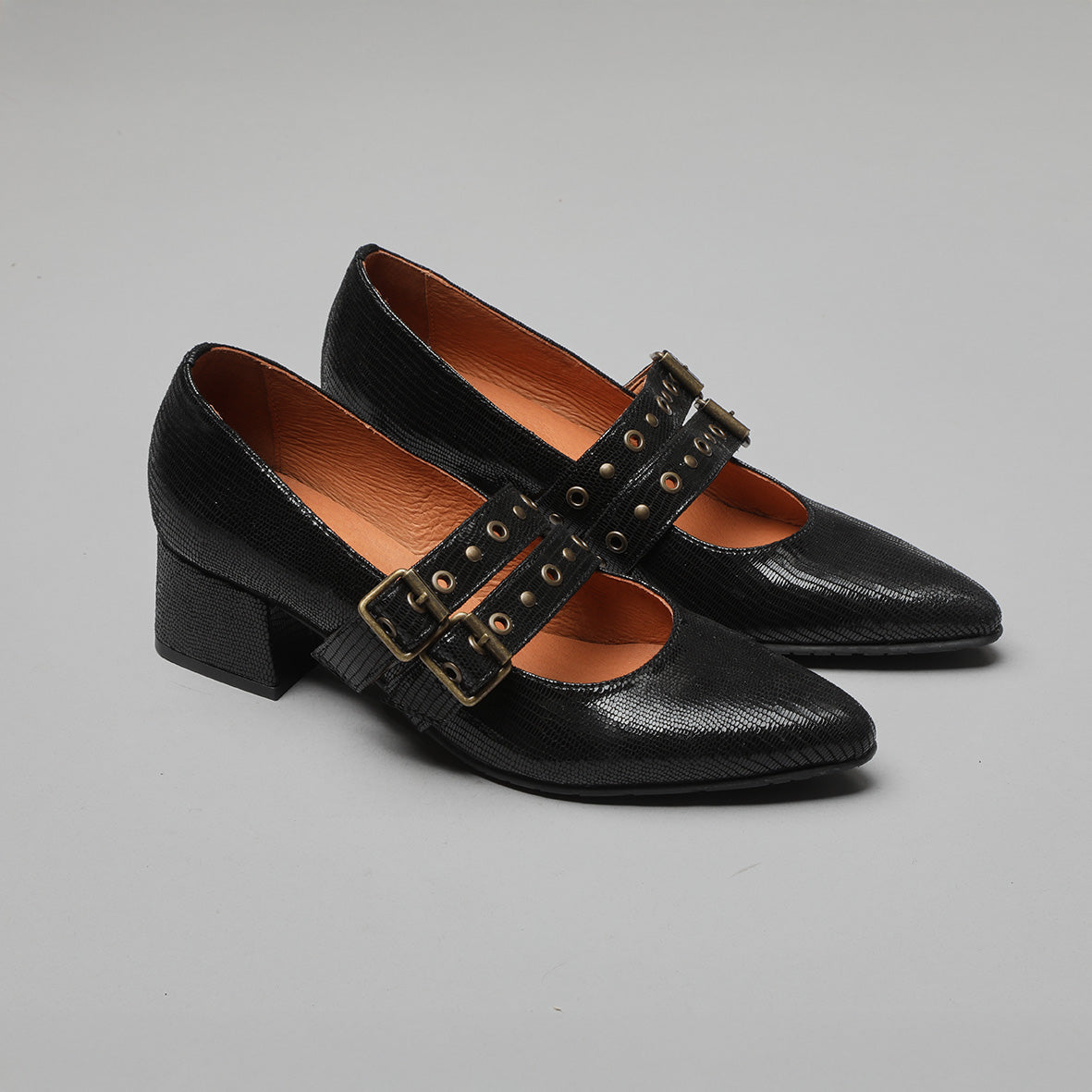 Larissa Metallic Black Low Shoe by Esska Shoes Ltd