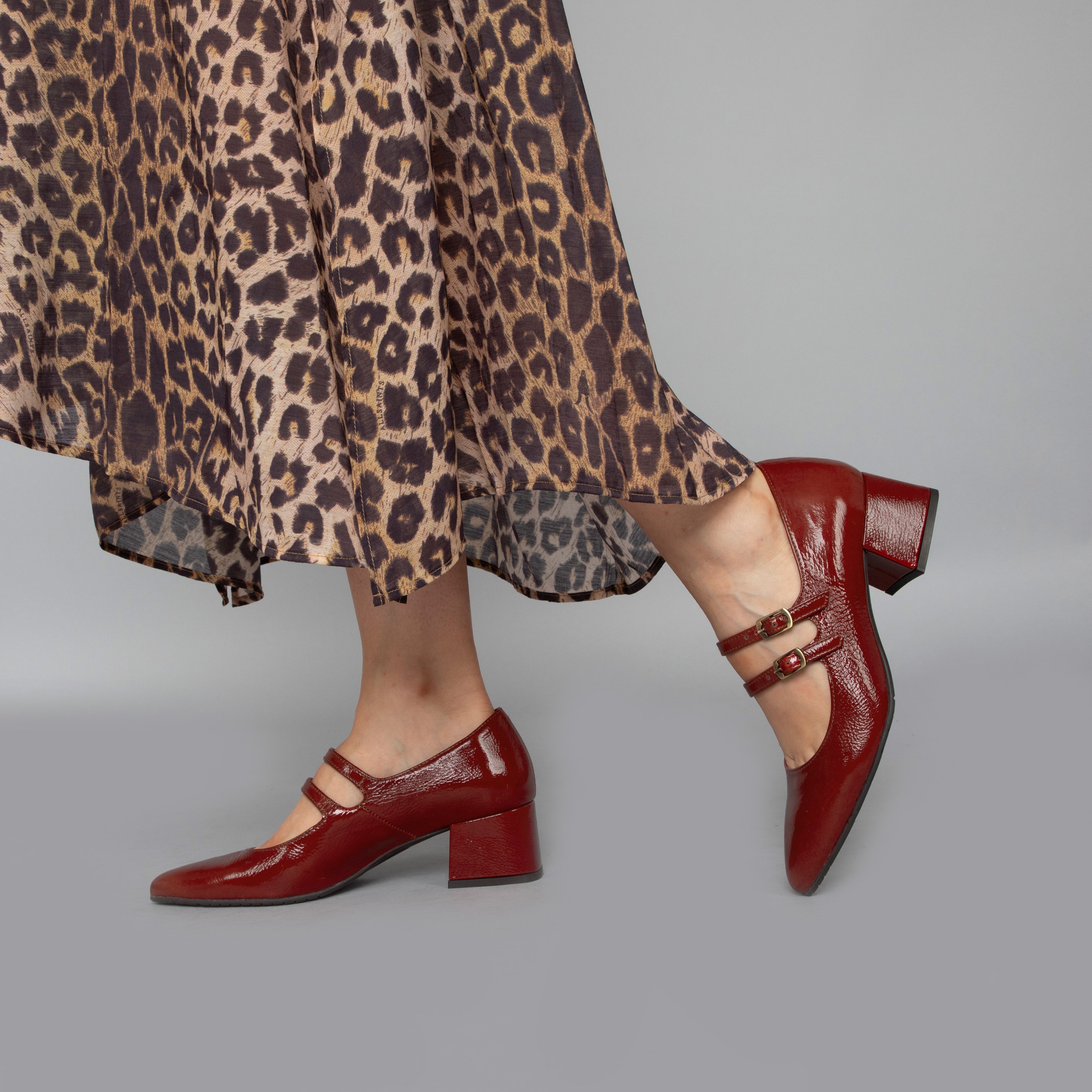 Laura Brick Patent Low Shoe by Esska