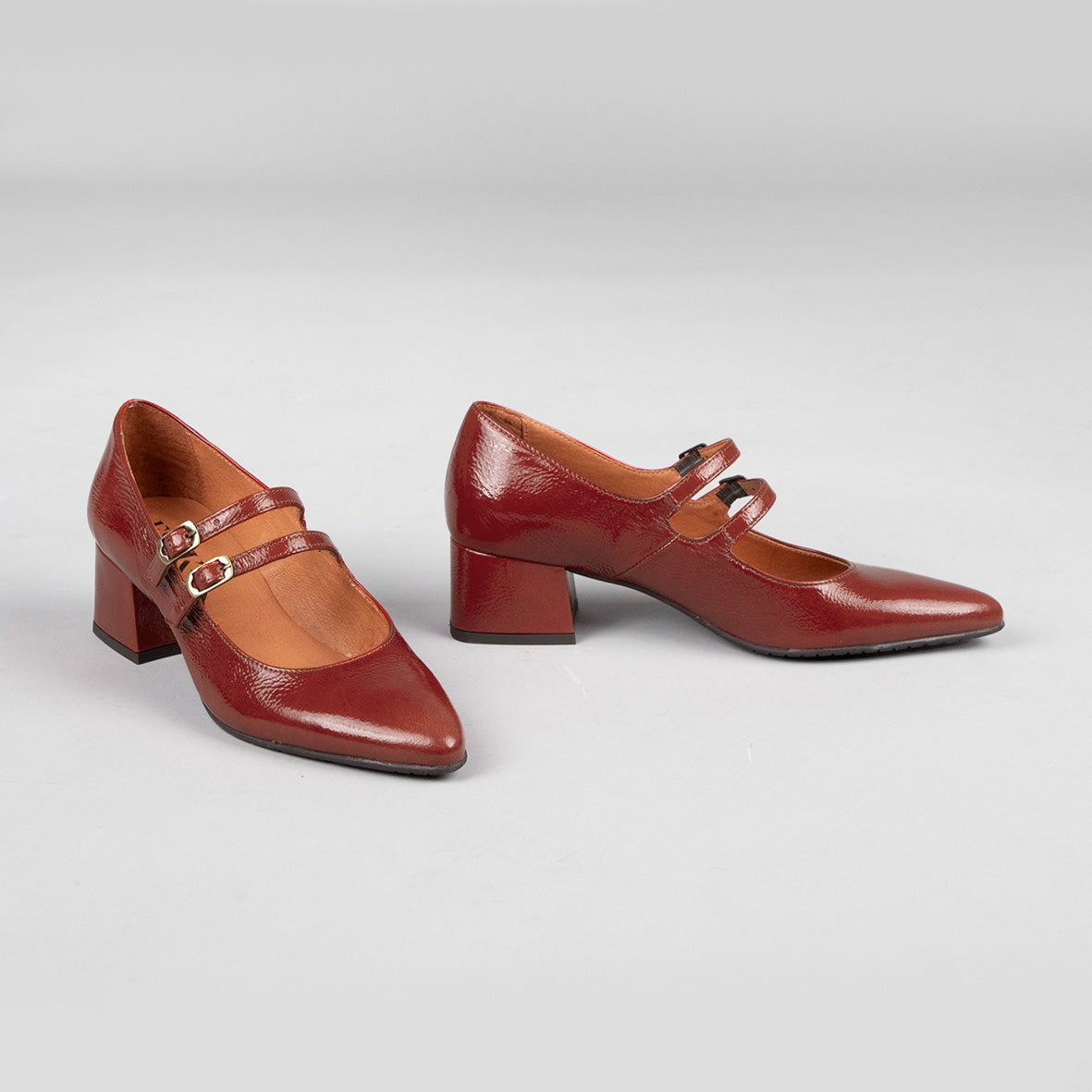 Laura Brick Patent Low Shoe by Esska