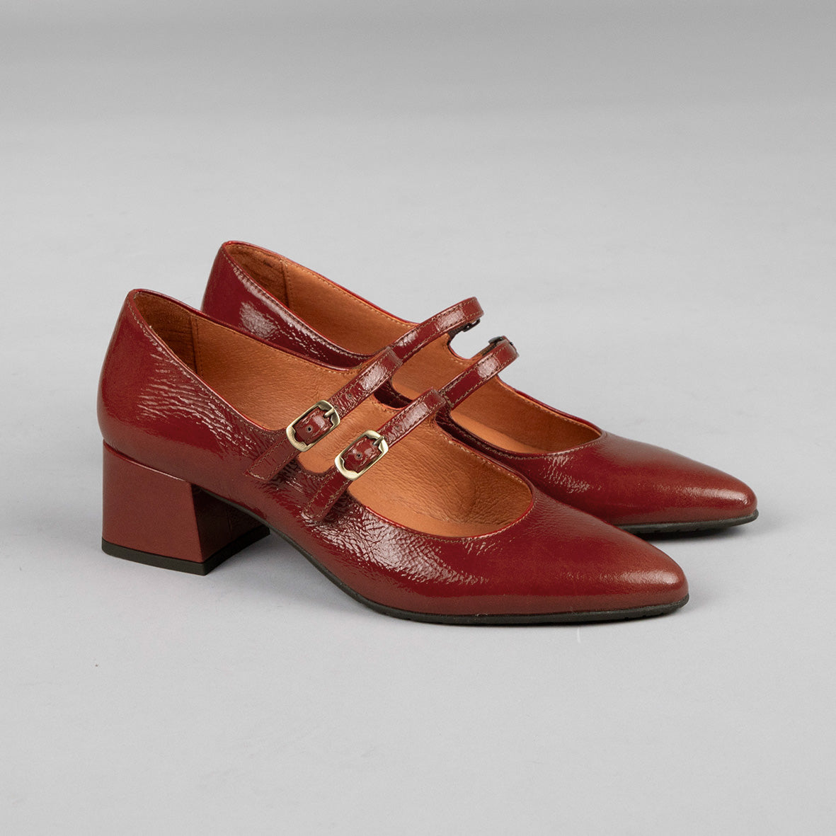 Laura Brick Patent Low Shoe by Esska