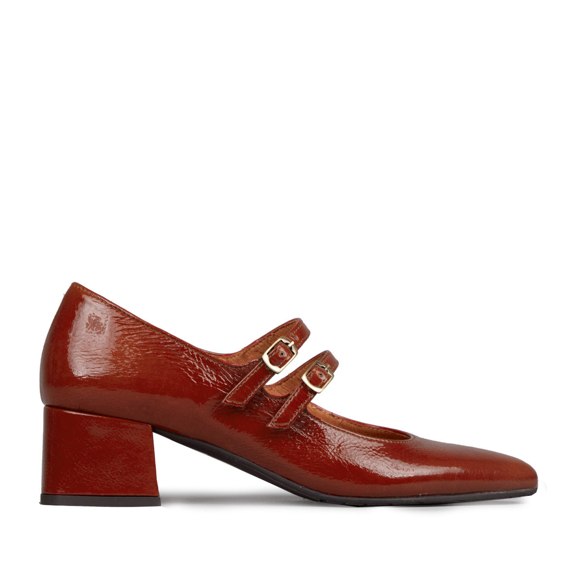 Laura Brick Patent Low Shoe by Esska