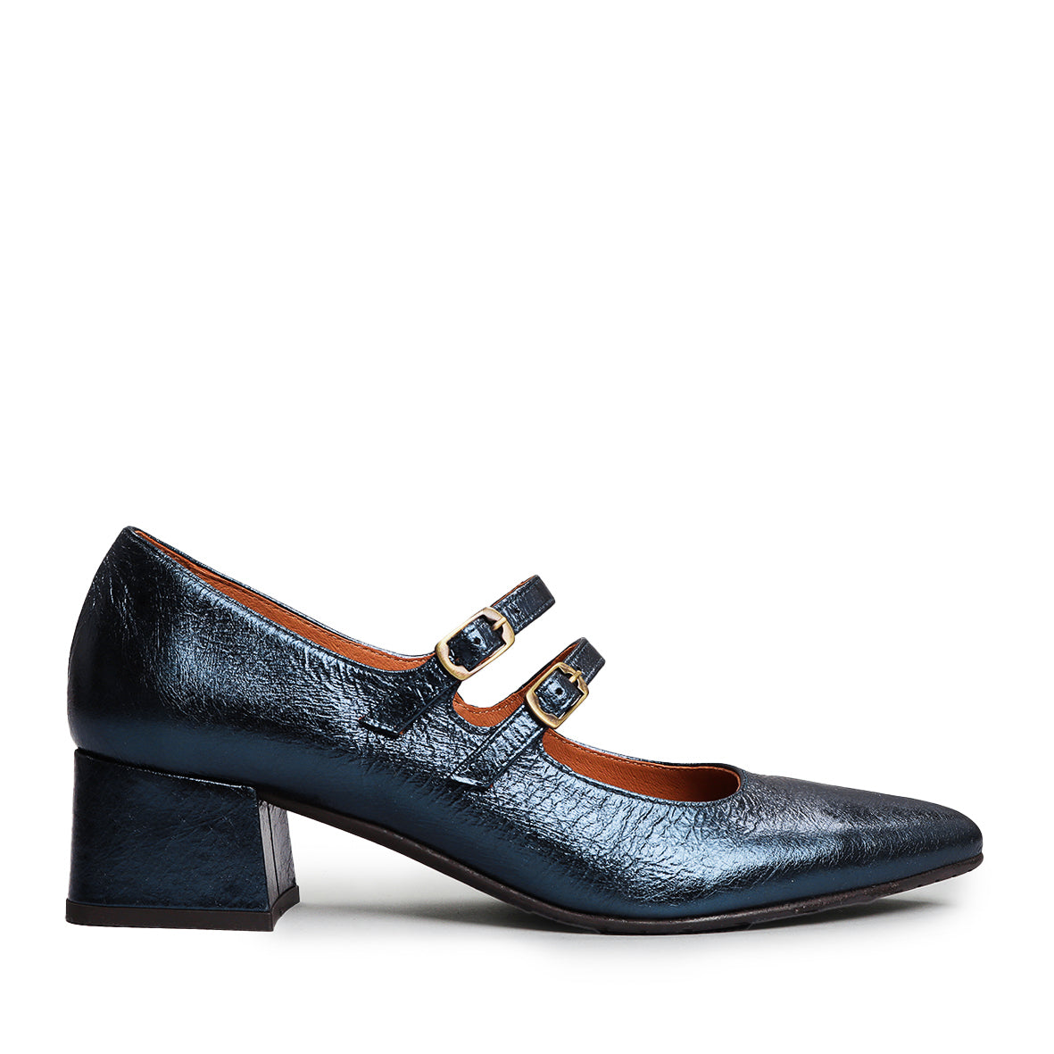Laura Metallic Navy Low Shoe by Esska