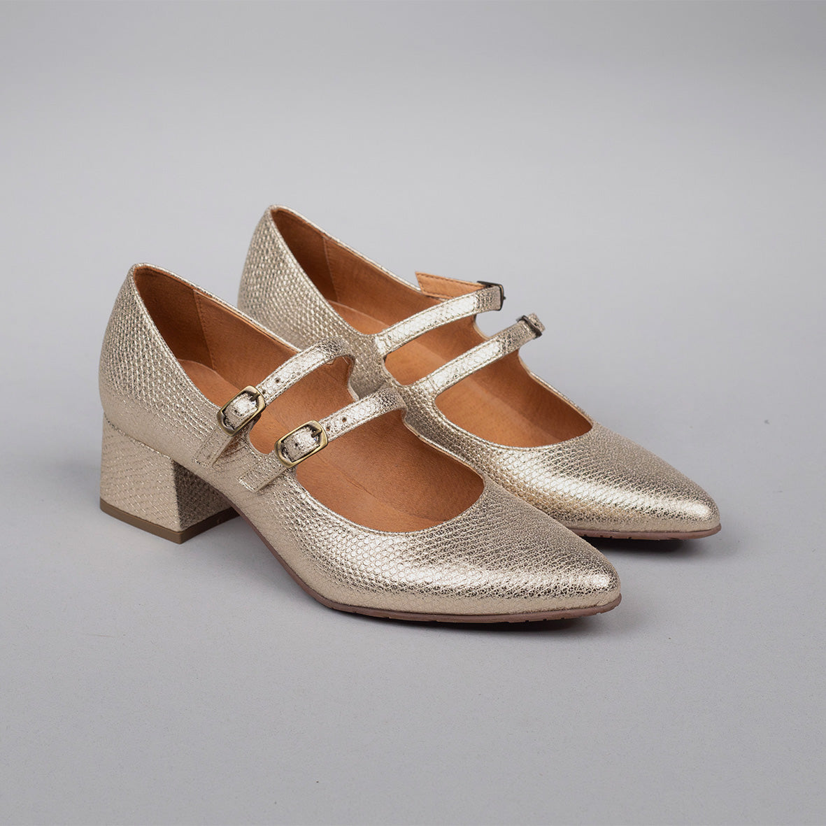 Laura Vegan Embossed Platinum Low Shoe by Esska