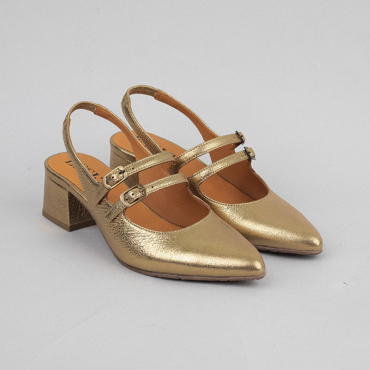 Layal WIDE Gold Dust Low Shoe by Esska