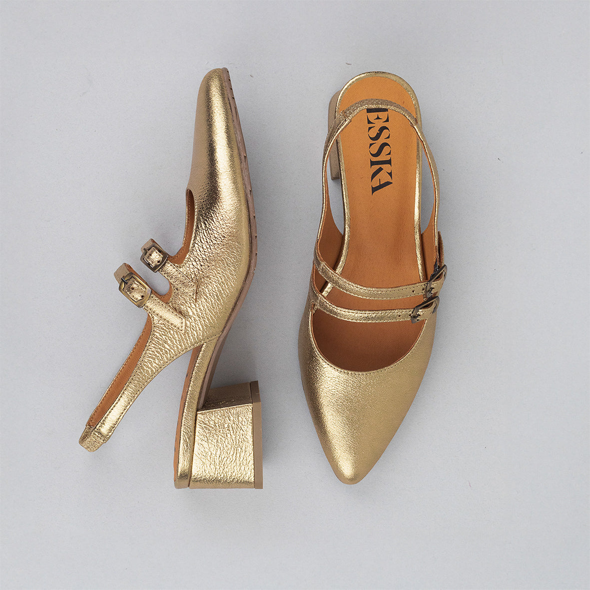 Layal WIDE Gold Dust Low Shoe by Esska