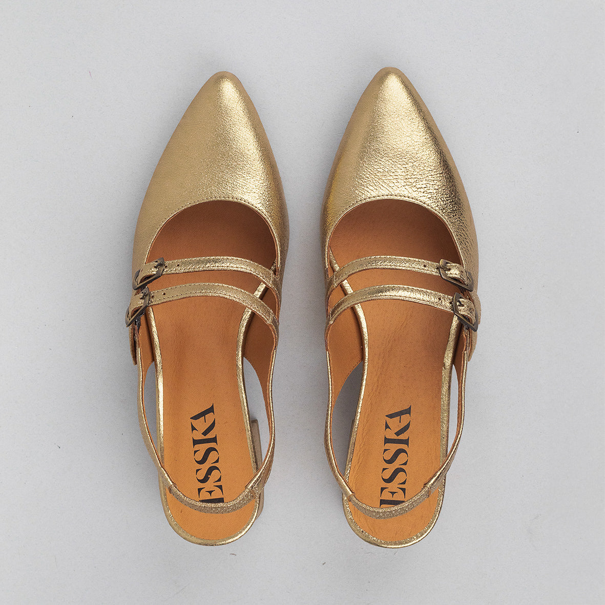 Layal WIDE Gold Dust Low Shoe by Esska