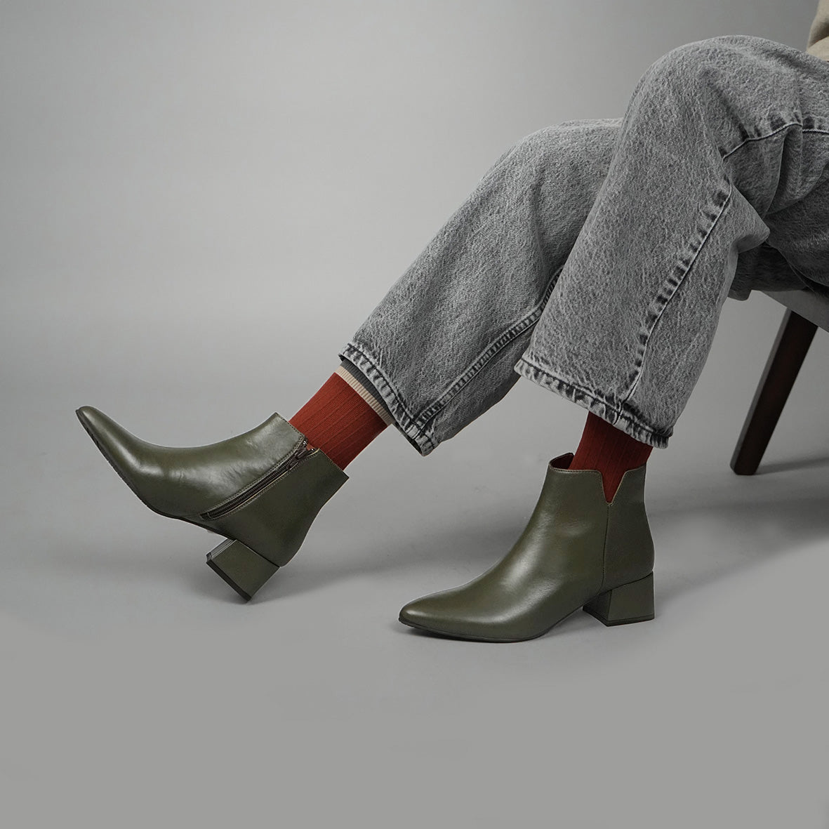 Leisel Khaki Low Boot by Esska