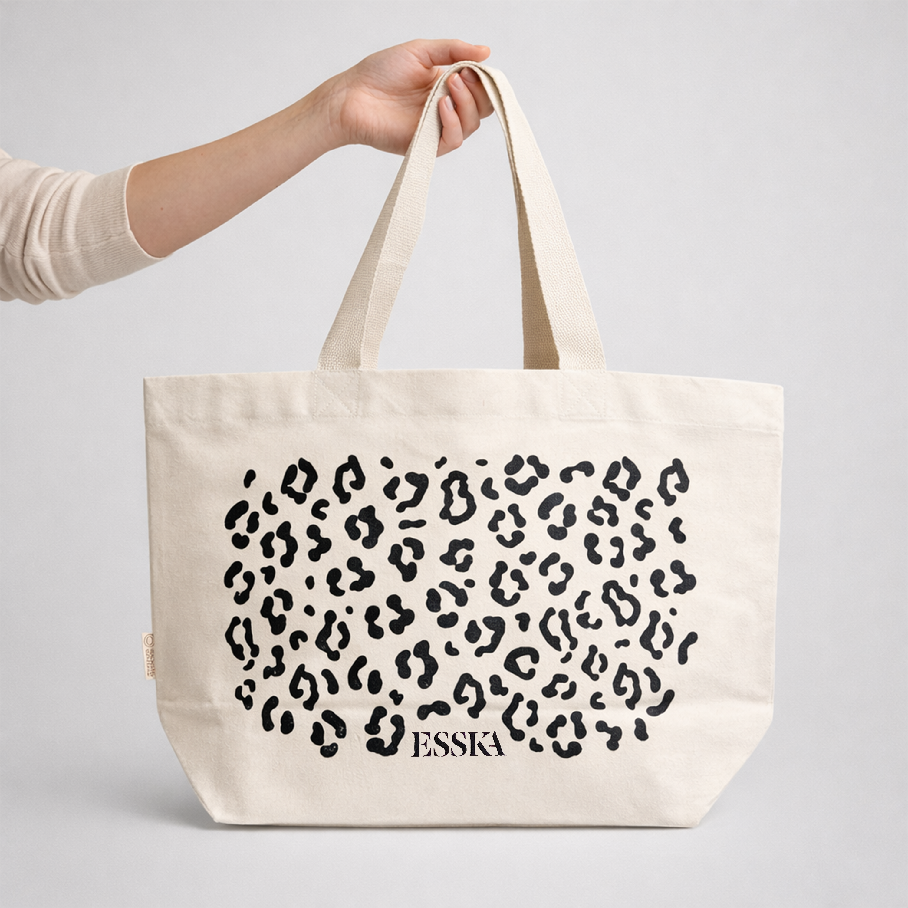 Leopard Print Cotton Tote Bag Bags by Esska