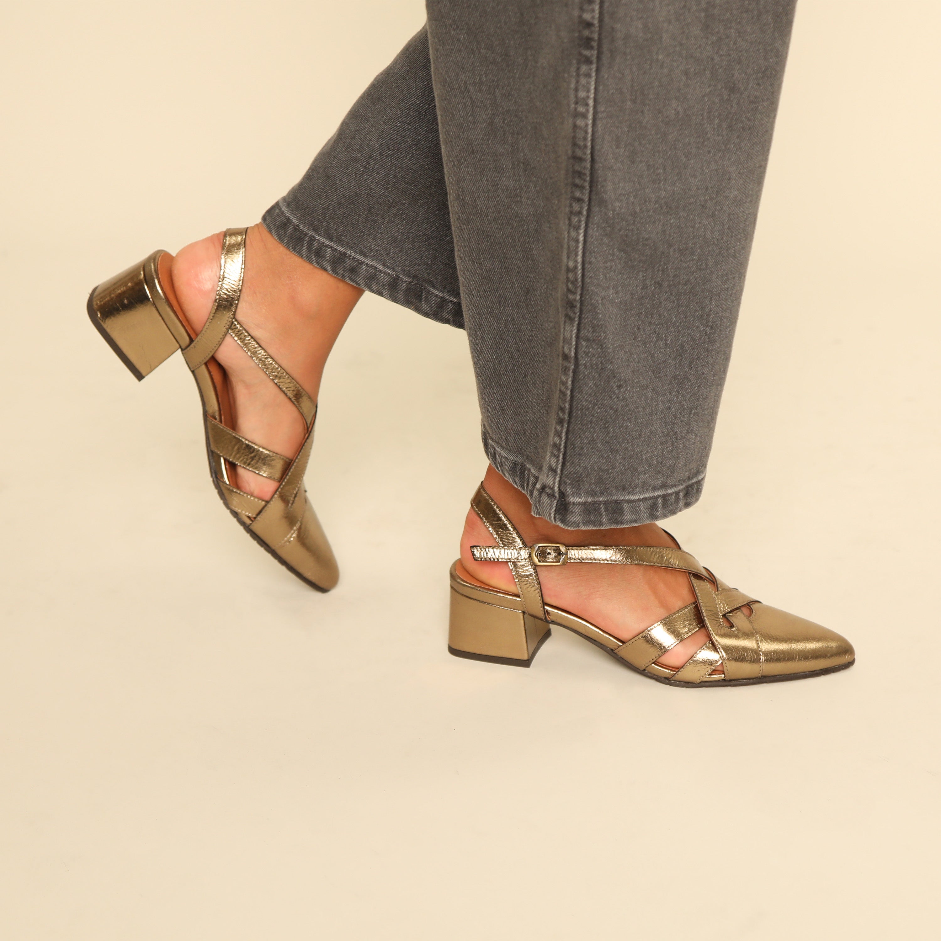 Lexi Metallic Smoke Low Shoe by Esska