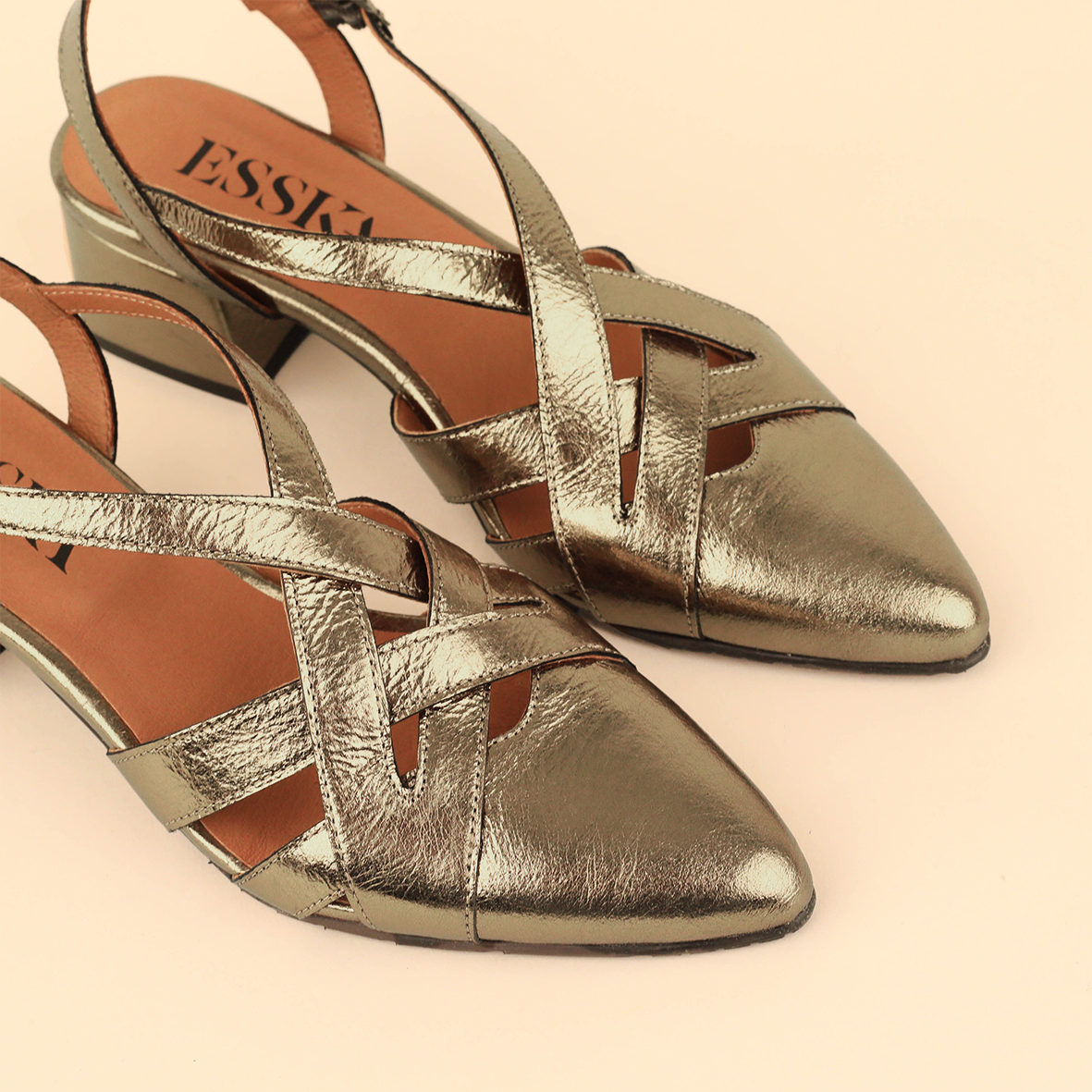 Lexi Metallic Smoke Low Shoe by Esska