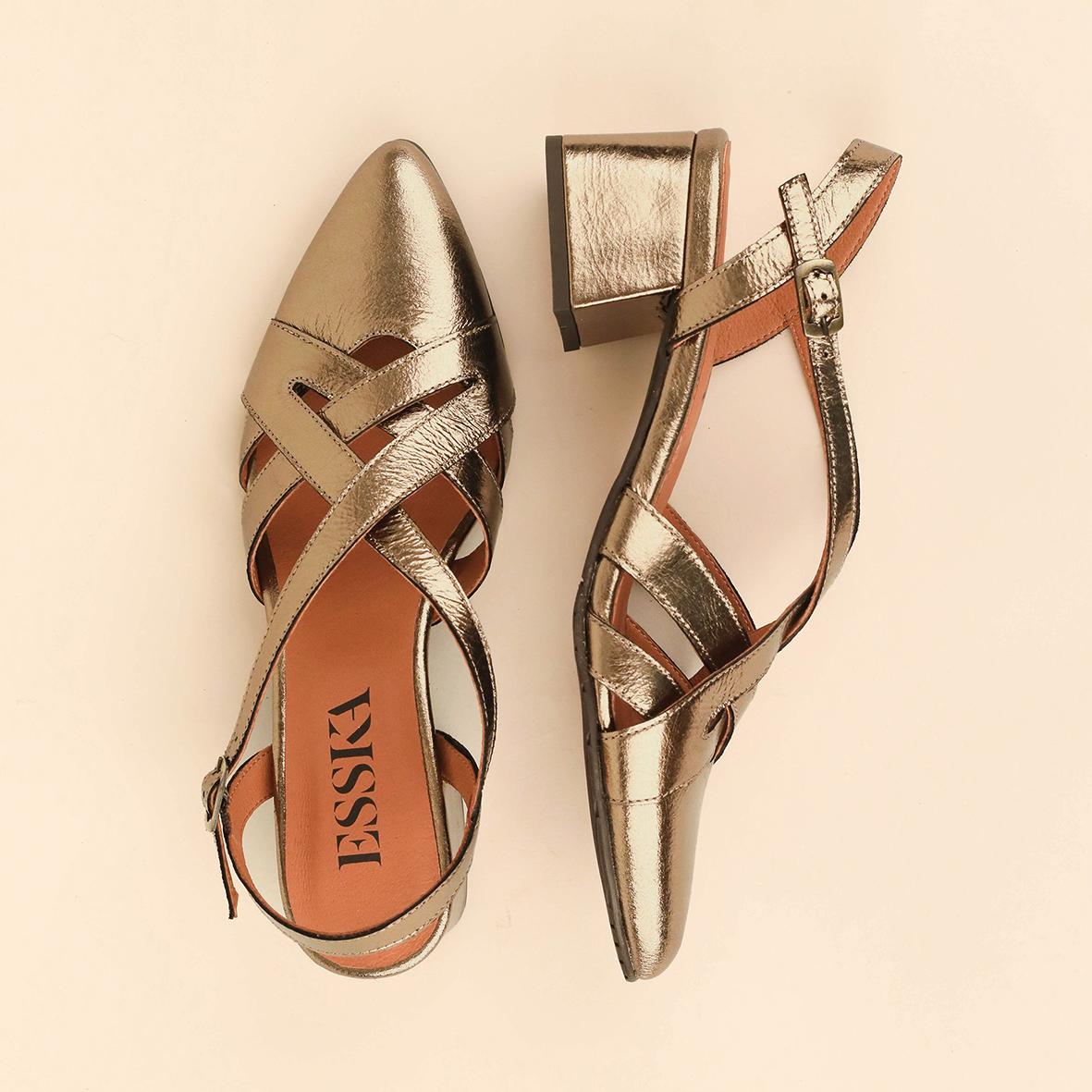 Lexi Metallic Smoke Low Shoe by Esska