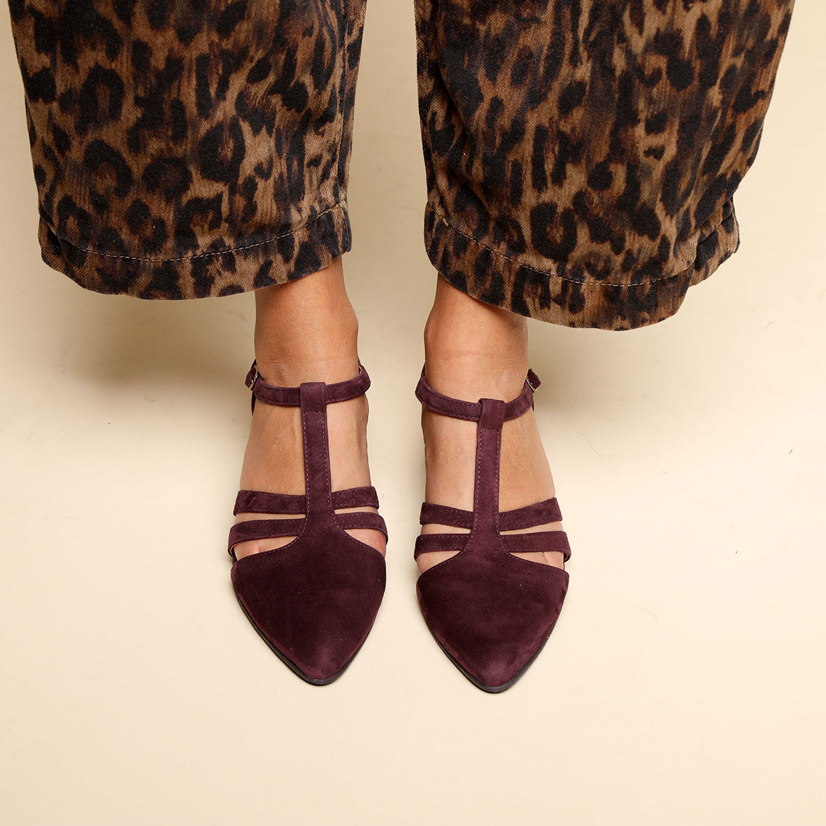 Lina Burgundy Suede Low Shoe by Esska