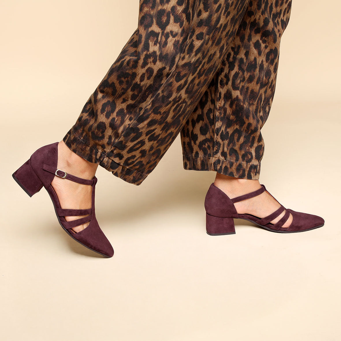 Lina Burgundy Suede Low Shoe by Esska