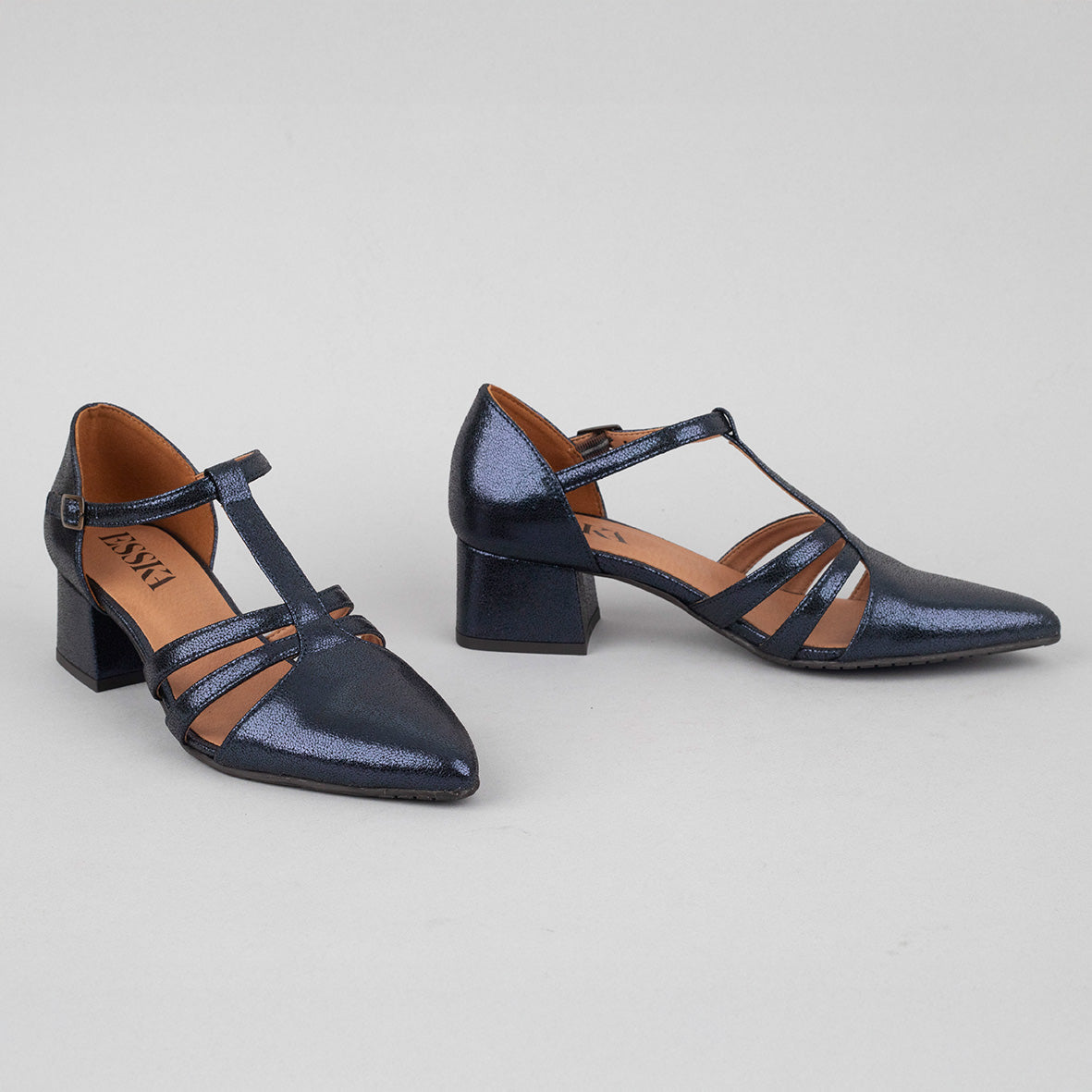 Lina Vegan Metallic Navy Low Shoe by Esska