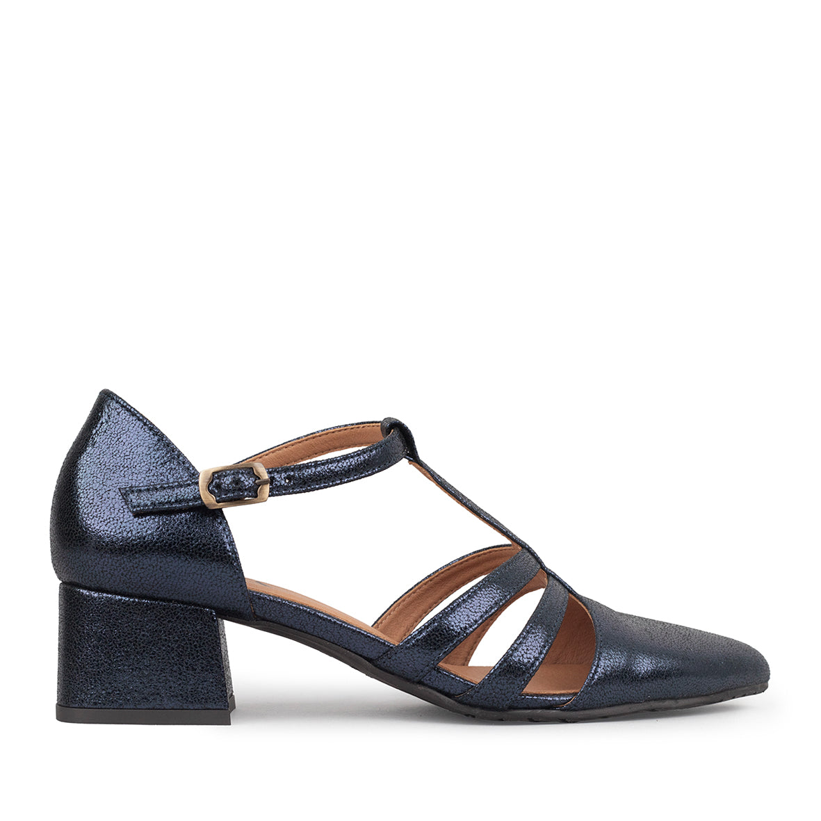 Lina Vegan Metallic Navy Low Shoe by Esska