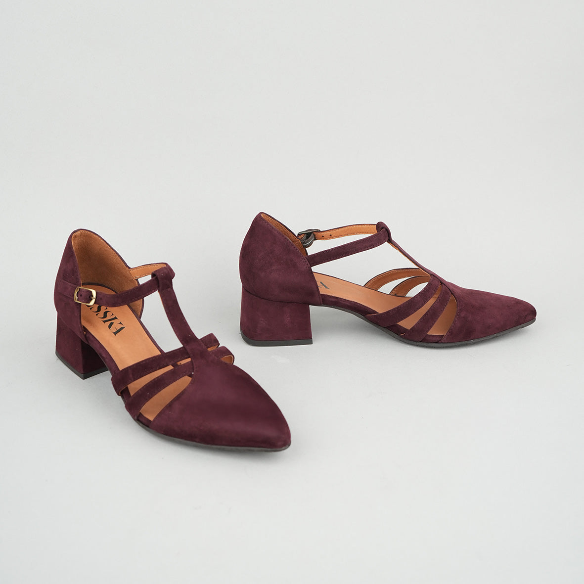 Lina Burgundy Suede Low Shoe by Esska