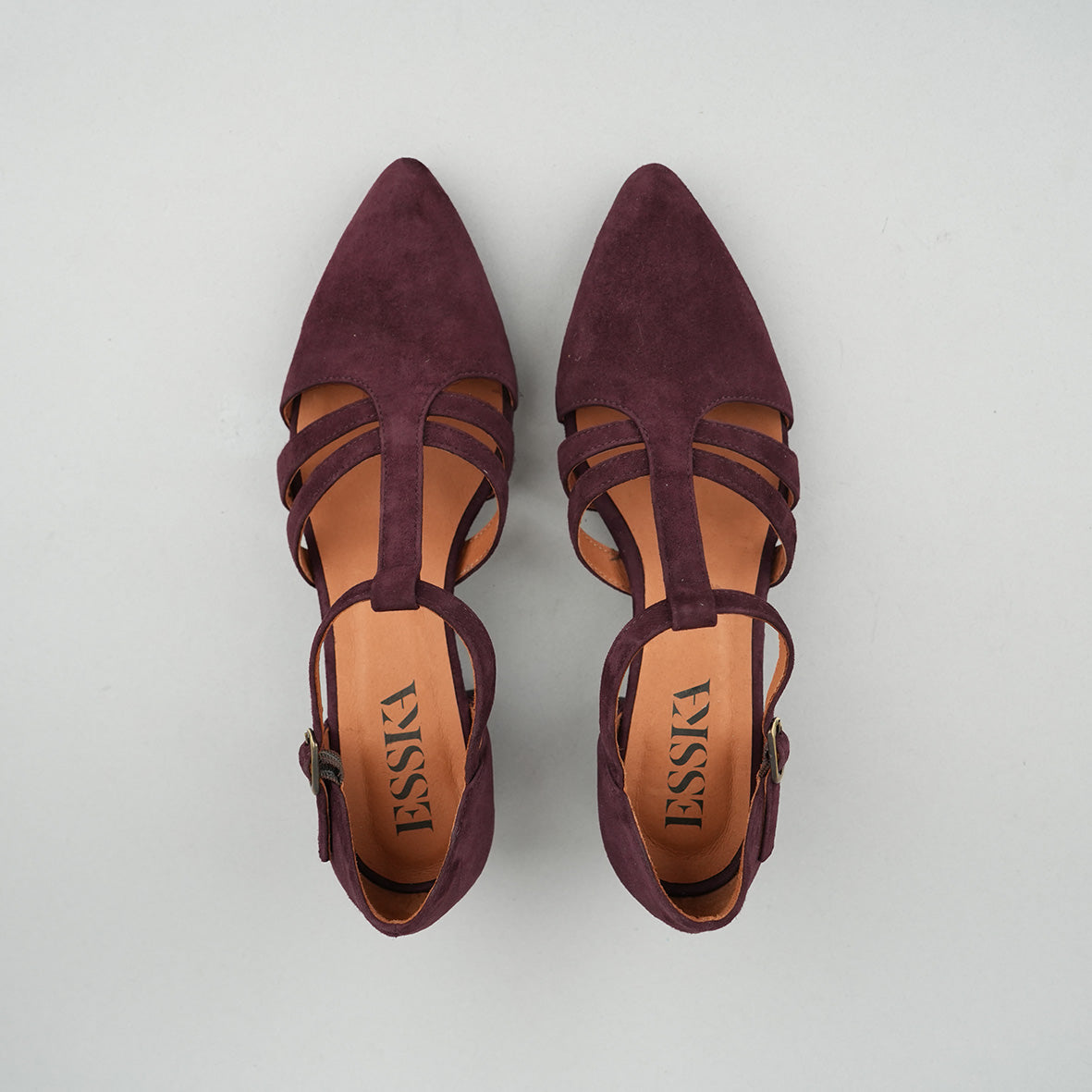 Lina Burgundy Suede Low Shoe by Esska