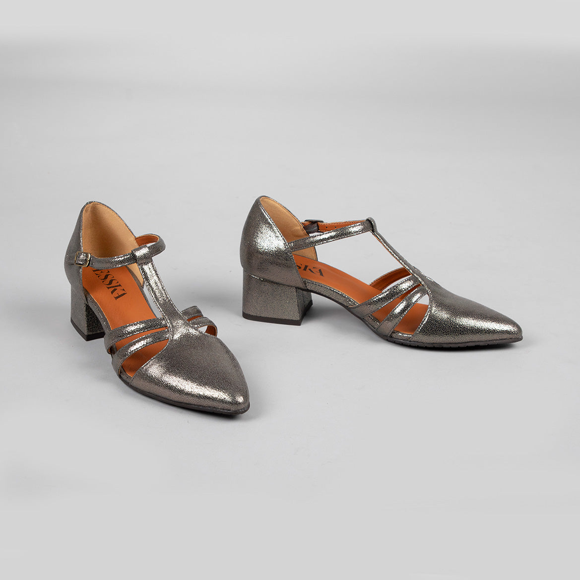 Lina Vegan Gunmetal Low Shoe by Esska