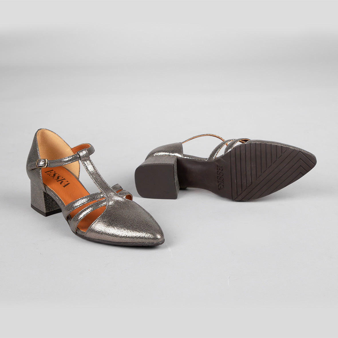 Lina Vegan Gunmetal Low Shoe by Esska