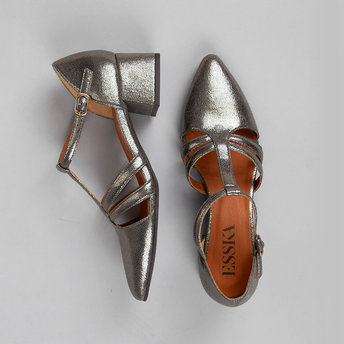 Lina Vegan Gunmetal Low Shoe by Esska