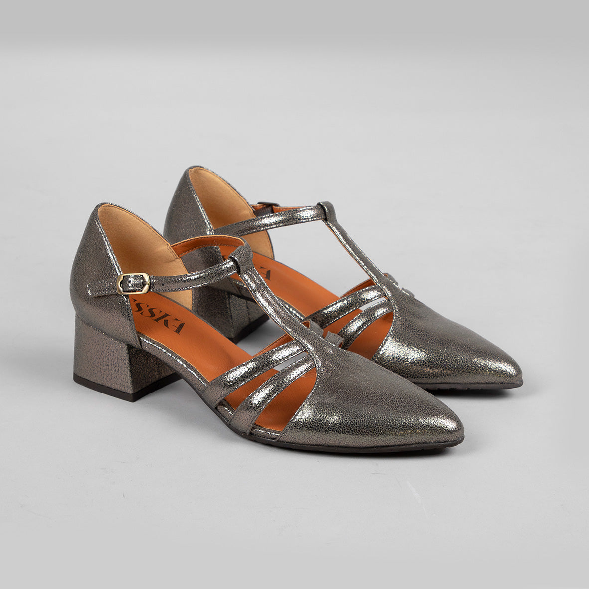 Lina Vegan Gunmetal Low Shoe by Esska