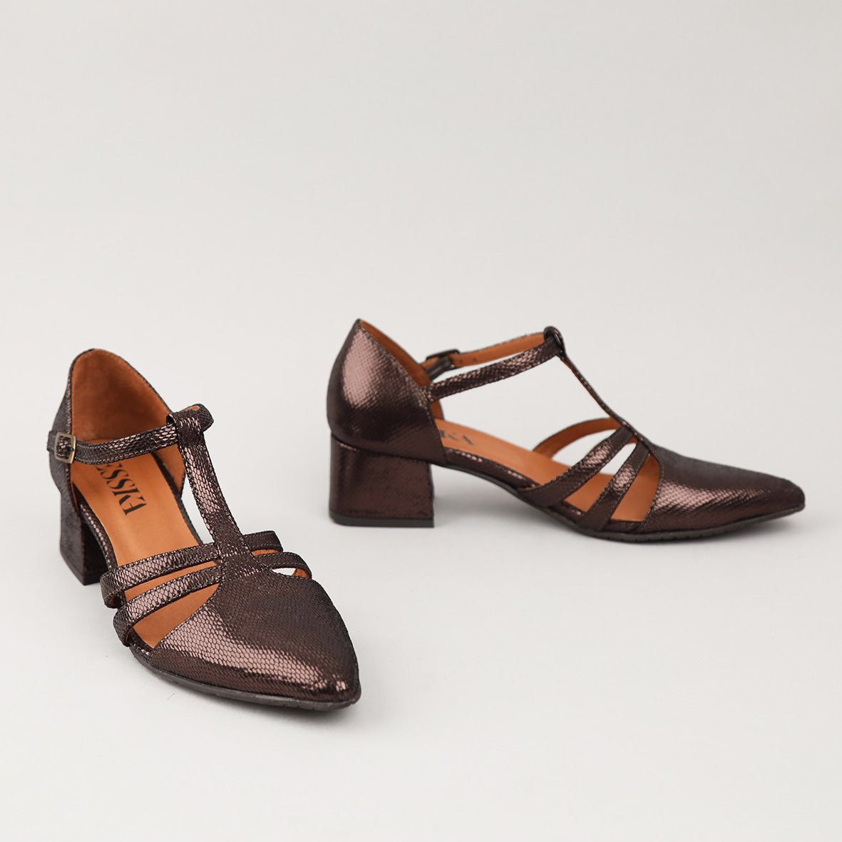 Lina Metallic Dark Brown Low Shoe by Esska