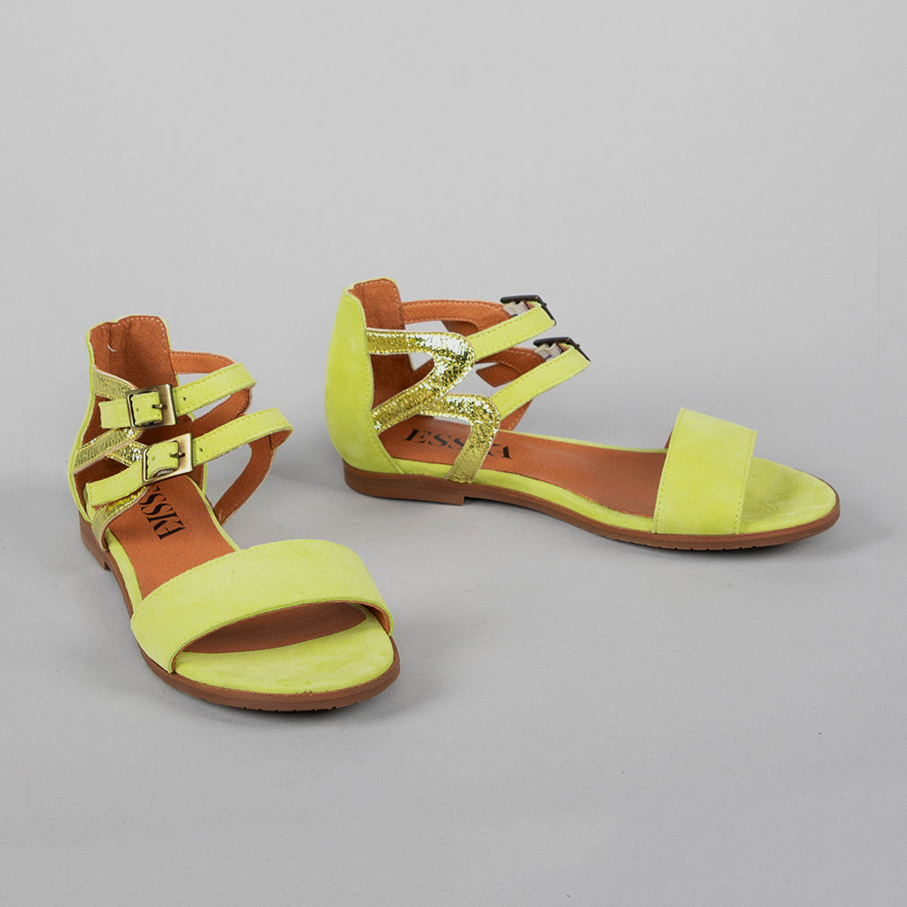 Linda Lime Flat Sandal by Esska