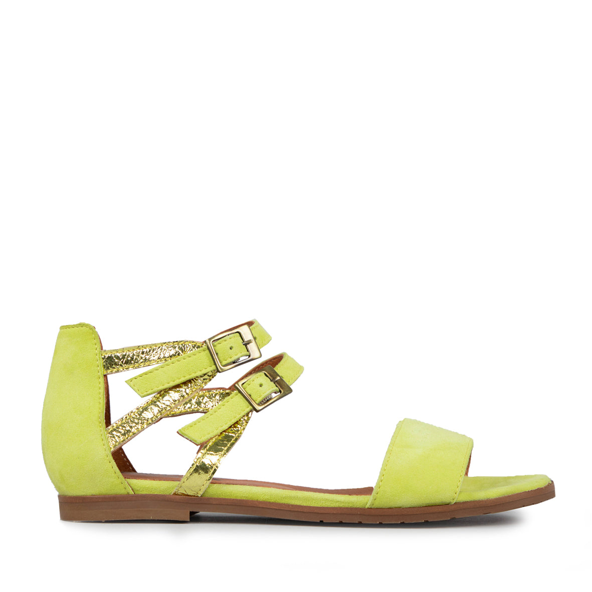 Linda Lime Flat Sandal by Esska