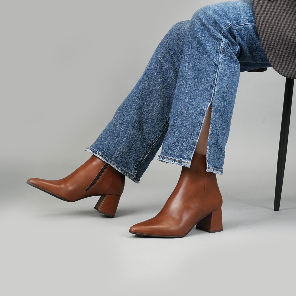 Lorna Cognac Mid Boot by Esska