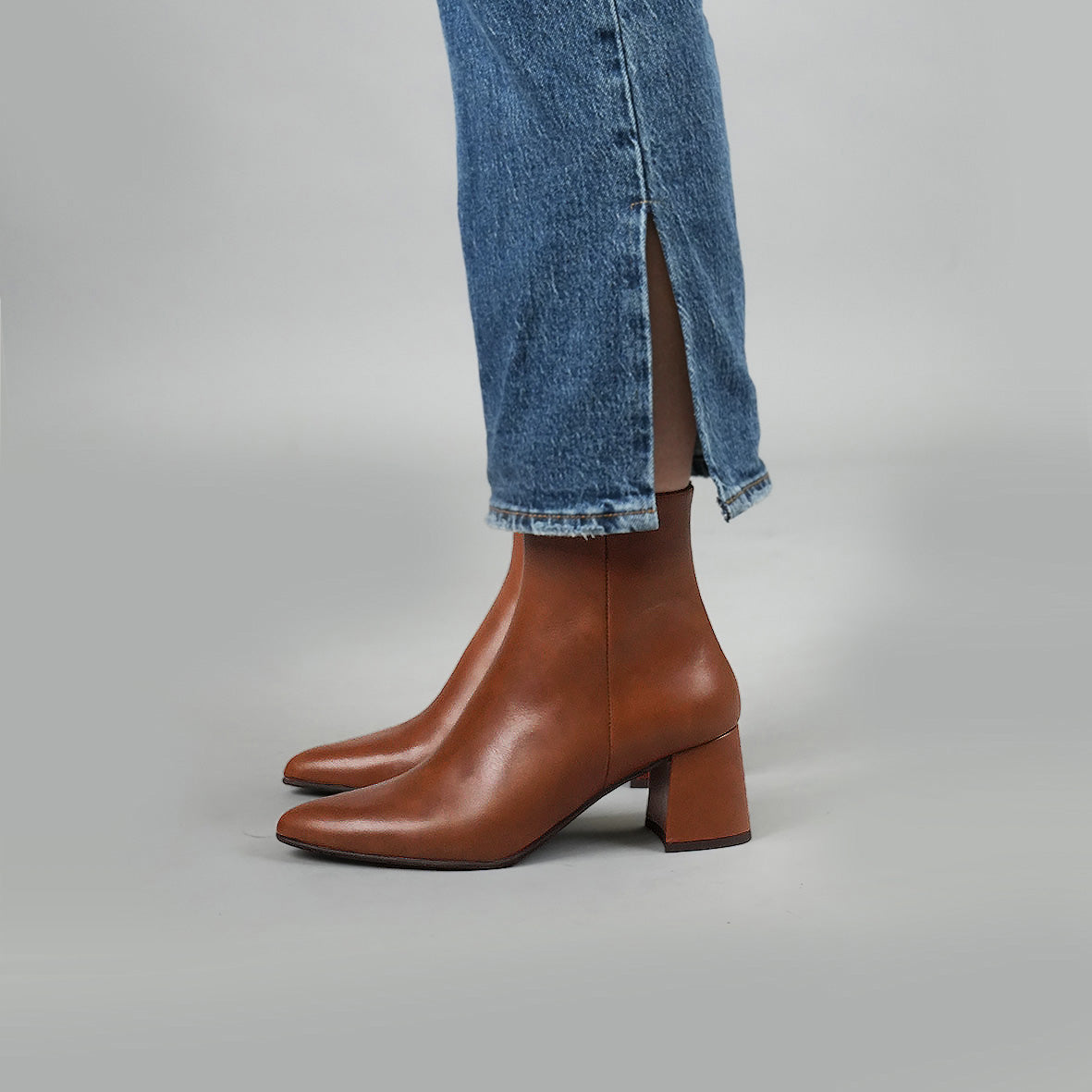 Lorna Cognac Mid Boot by Esska