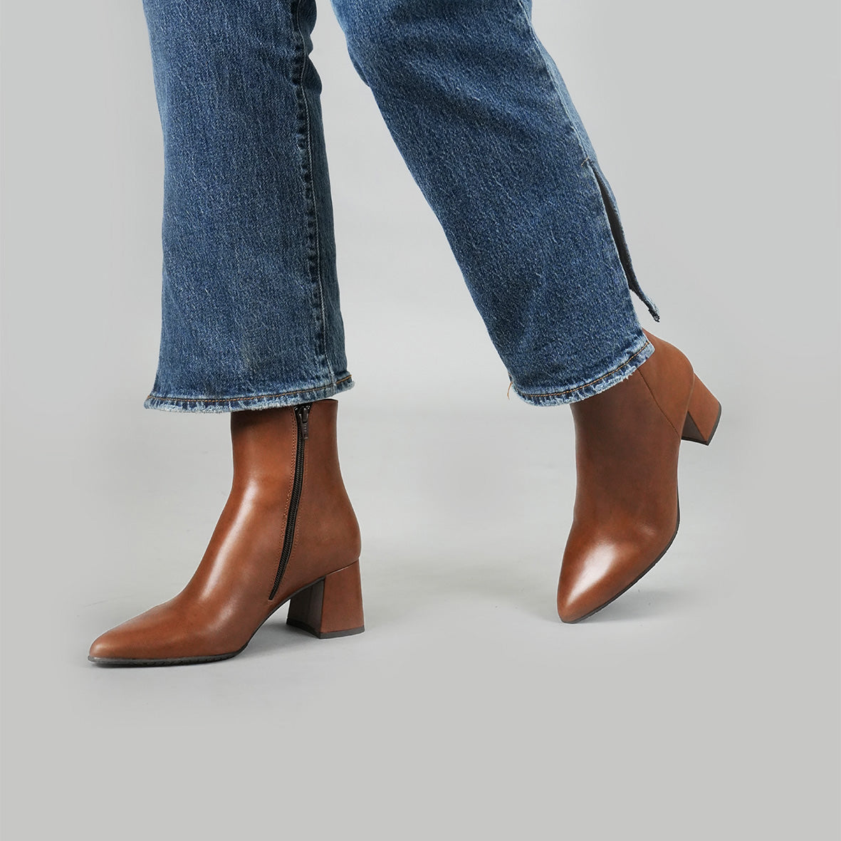 Lorna Cognac Mid Boot by Esska