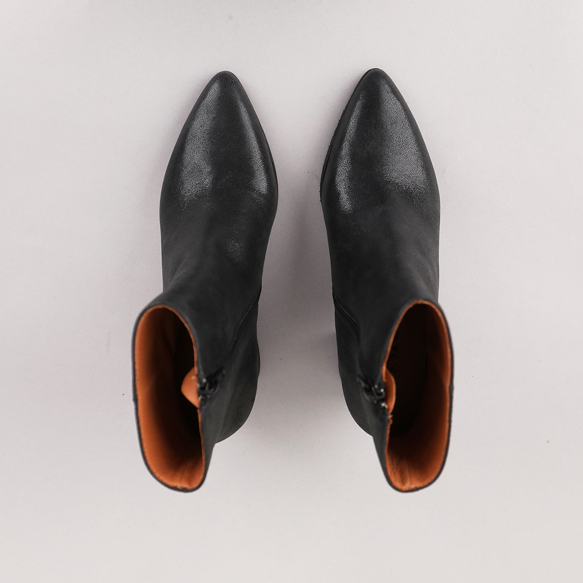 Lorna Metallic Black Mid Boot by Esska