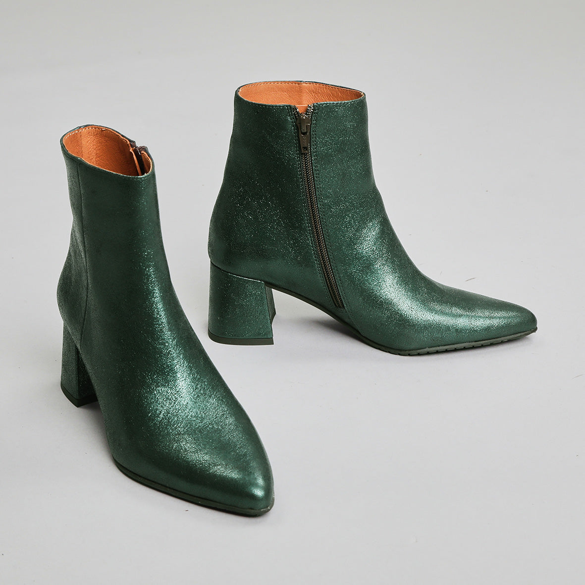 Lorna Metallic Green Mid Boot by Esska